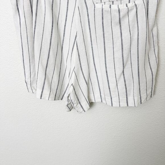[Old Navy] Striped Navy White Linen Blend Extra High Rise Taylor Shorts Size XL - Picture 5 of 12